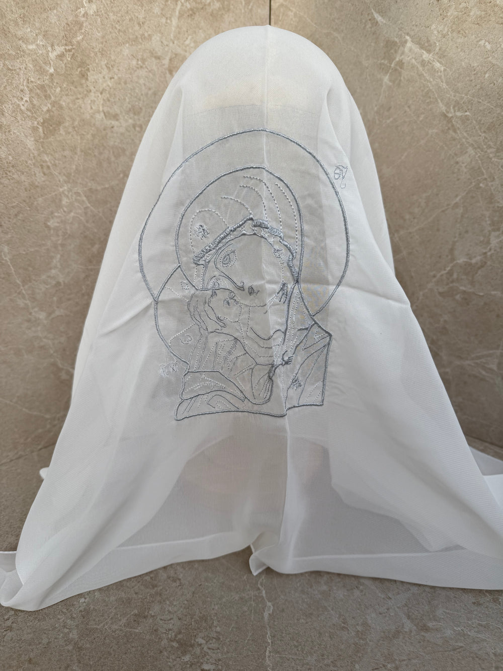 Christliches Kopftuch Ikone silber